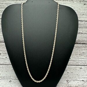 Elegant Silver Rope Chain Necklace